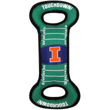 Pets First NCAA Football Field Dog Toy with Squeaker. - Illinois Fighting Illini - for Tug Toss and Fetch. - Tough & Durable PET Toy 1 Count (