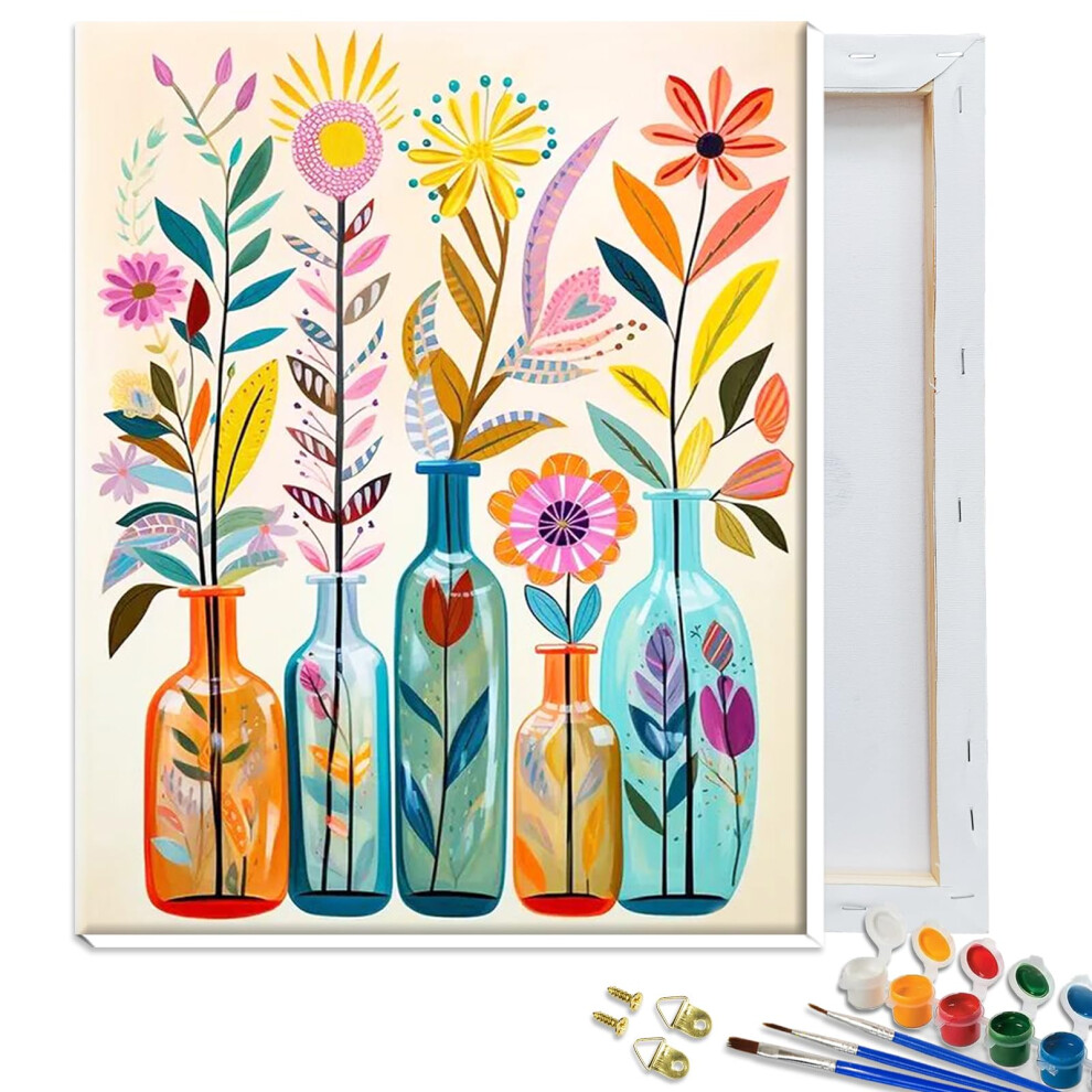 Jatok Paint By Numbers Kits pour adultes Kits de peinture pour les d   butants sur toile de couleur claire