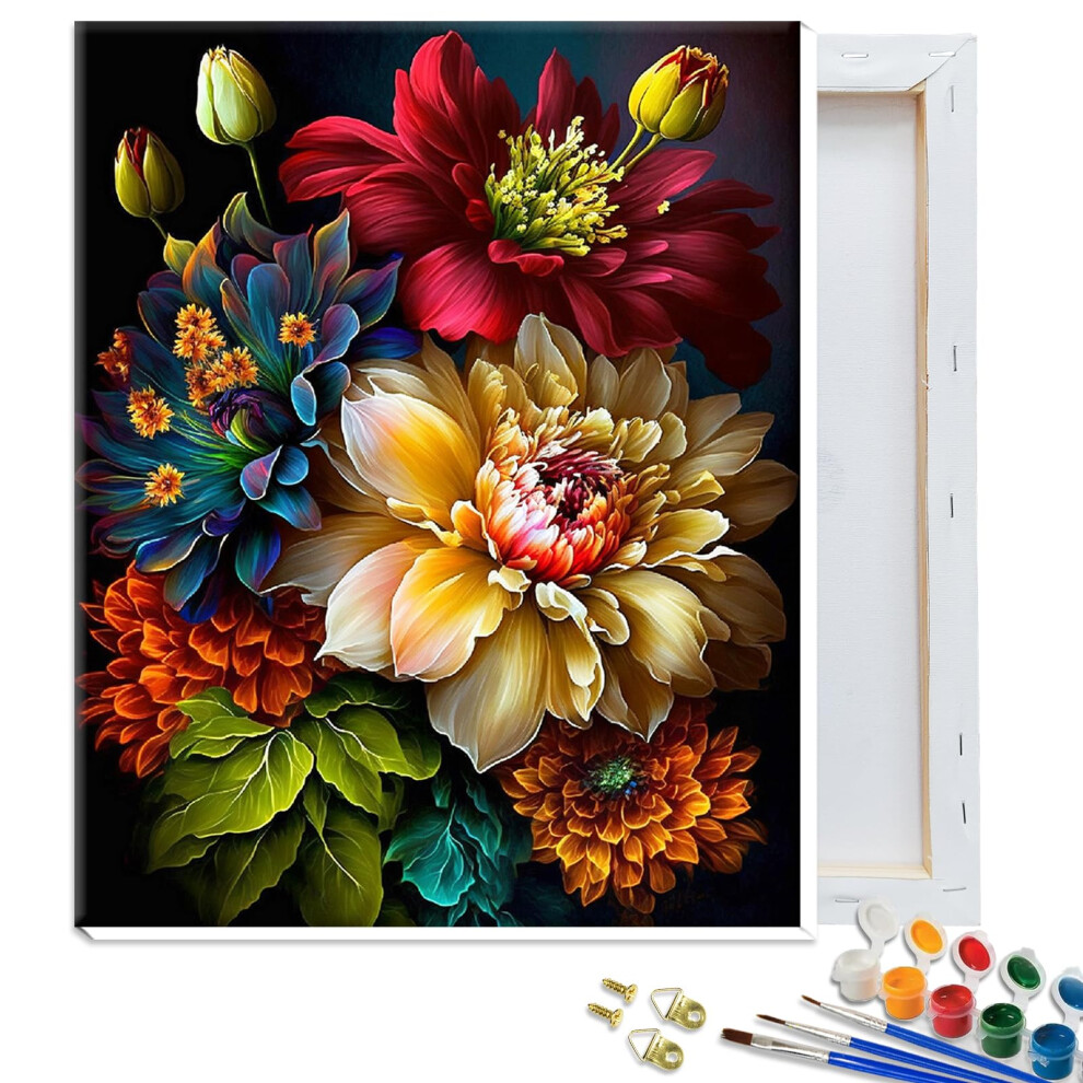 Jatok Paint By Numbers Kits pour adultes Kits de peinture pour les d   butants sur toile de couleur claire