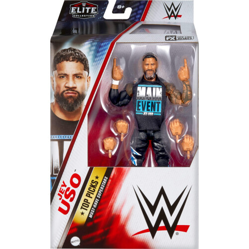 Mattel Mattel WWE Top Picks Elite Action Figure e conjunto de acessrios Jey USO colecionvel de 6 polegadas com anel de mos trocveis ????e 25 pontos 1