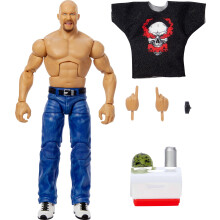 Mattel WWE Top Picks Figura y accesorios de accin Elite Set Stone Cold Steve Austin Collectable de 6 pulgadas con Gear Swappable Hands Ring y 25 pun