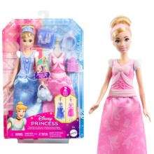 Mattel Disney Princess Toys Cinderella Fashion Doll with 2 Looks 9 Accessories 2 Snap-On Bodices & 2 Skirts 2-in-1 Stories Inspired by Disney Movi