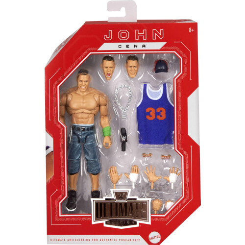 Mattel Mattel WWE Ultimate Edition John Cena Conjunto de bonecos de ao e acessrios de 6 polegadas com mais de 10 peas, incluindo cabeas e mos troc 2