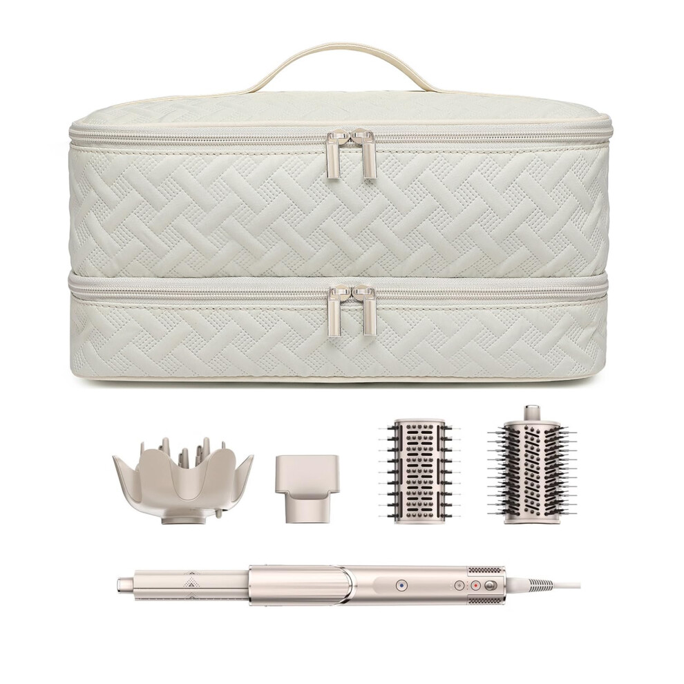 Arlmegor Double-Layer Travel Carrying Case For Revlon One-Step Hair Dryer Brush Volumizer Styler Shark Flexstyle Attachment Portable Storage Organizer
