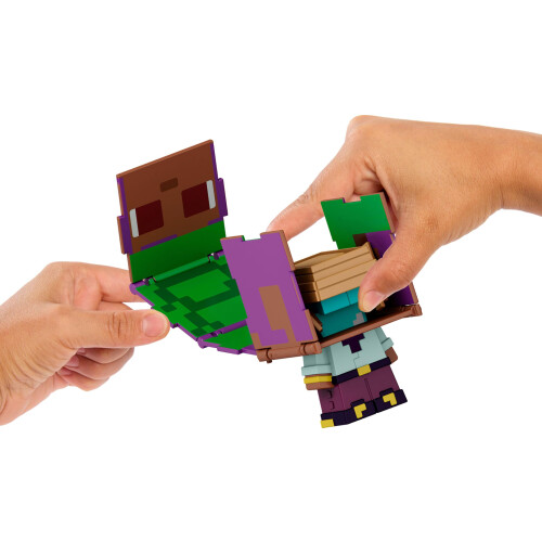 Mattel Mattel Minecraft Flippin Figs 2-Pack 2 Bonecos de ao em escala de 3,75 polegadas com cabeas grandes e Fidget Play 2 em 1 EFE/Veleiro e Golfinh 1