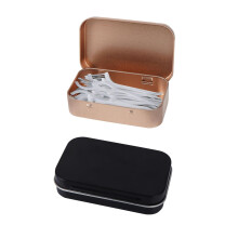 Adorila 2 Pack Dental Floss Portable Case, Refillable Glide Dental Floss Storage Container, Travel Metal Dental Pick Dispenser (Black, Gold)