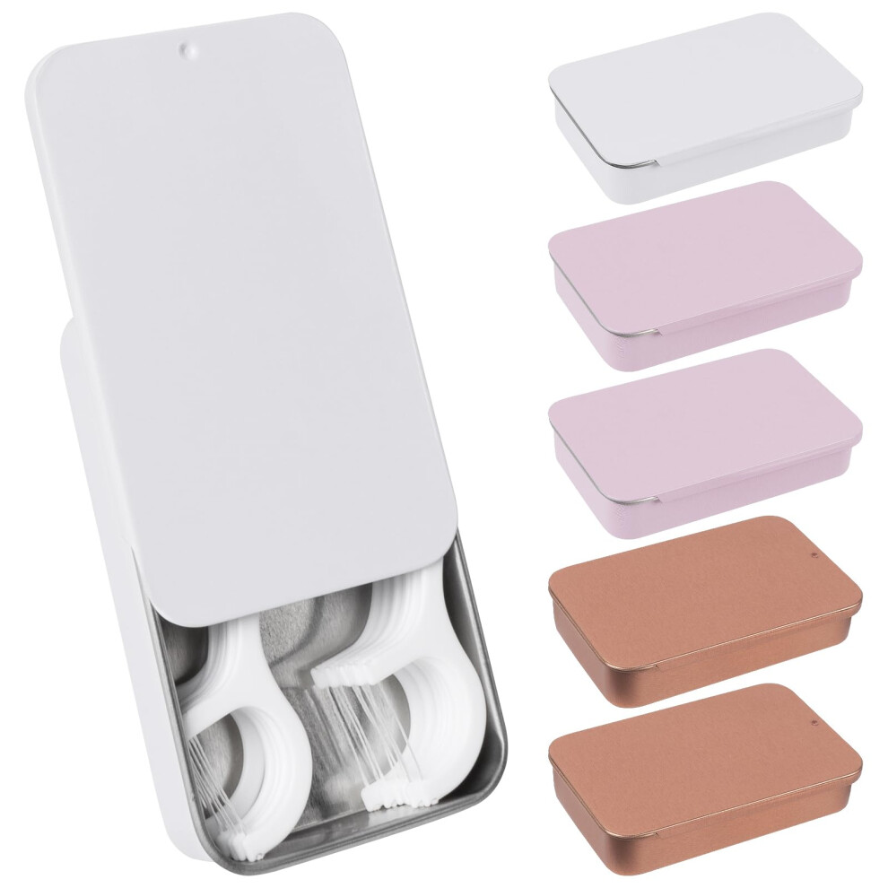Adorila 6Er-Pack Glide Zahnseide-Etui, Tragbarer Zahnstocherspender Aus Metall, Nachf Llbarer Reise-Organizer F R Zahnseide-Etui Zur Zahnreinigun-image