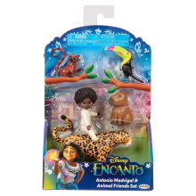 Disney Encanto - JK2255581 - Conjunto de figuras Antonio + Animales - Antonio Madrigal & 1 Jaguar 1 Toucan 1 Capybara y 1 Coati
