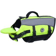 Colete salva-vidas para ces VIVAGLORY com colete salva-vidas flutuante frontal removvel para ces com acabamentos refletivos e acolchoamento ex