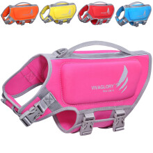 VIVAGLORY Colete salva-vidas leve para ces Colete preservador para animais de estimao Neoprene adequado para a pele para cachorros pequenos co