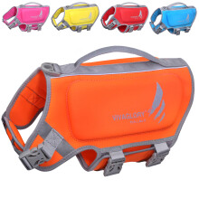 VIVAGLORY Colete salva-vidas leve para ces Colete salva-vidas para animais de estimao Neoprene adequado para a pele para ces pequenos com arg