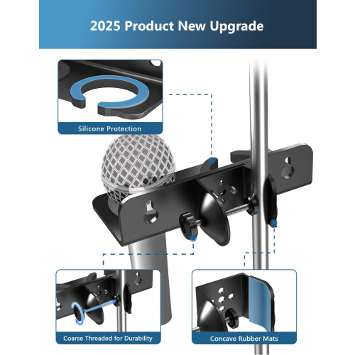 ?Laatste Model? Clamp-On Multi Microfoon Houder voor Microfoonstandaard en Wandmontage 2
