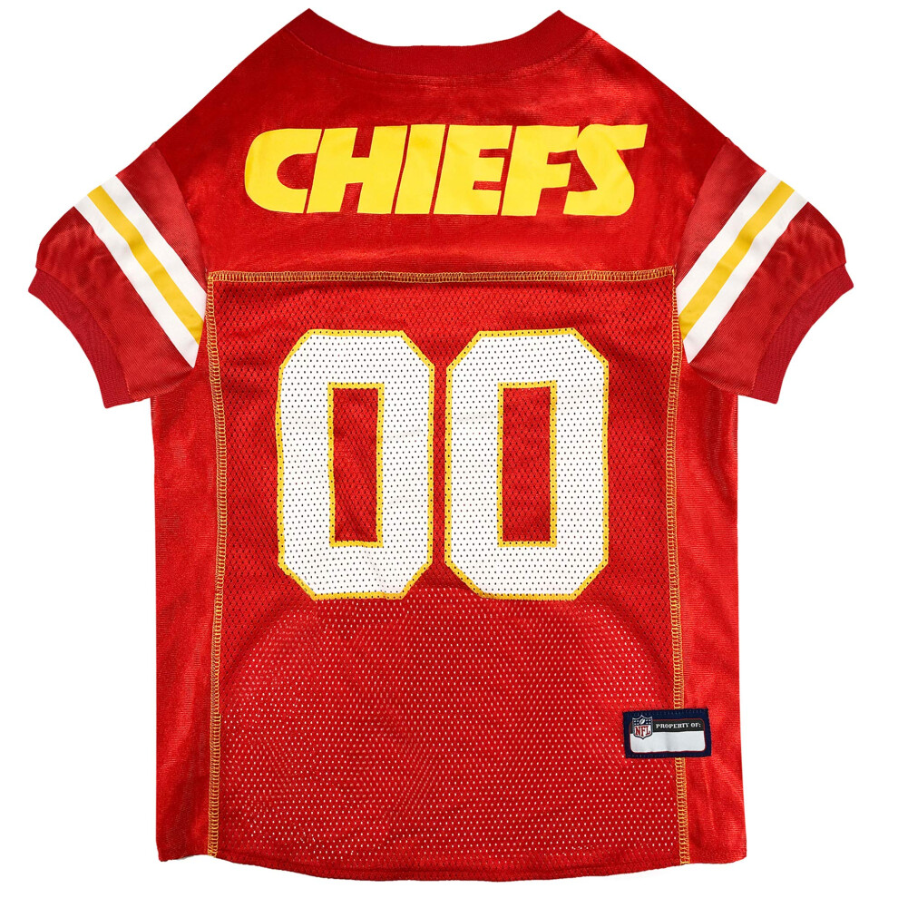 Pets First NFL Kansas City Chiefs Dog Jersey - Size Large. Premium Dog & Cat Jersey for Football Fans