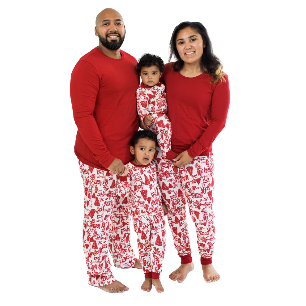 Burt's Bees Baby Unisex Baby Kids 2-Piece Family Jammies Matching Holiday Organic Cotton Pajamas  Woodland Winter  10 Years