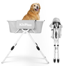 KITPLUS Baignoire Élevée pour Chien, Station de Lavage Portable Réglable en Hauteur pour Animaux de Petite à Grande Taille