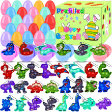 24er-Pack vorgefllte Ostereier mit Dinosaurier-Zappelspielzeug, gefllte Ostereier fr die Eiersuche, Korbfller fr Kinder, Oster-Partygeschenke