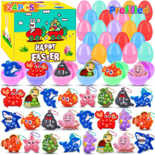 24er-Pack vorgefllte Ostereier mit Spielzeug 2,7-Zoll-Ostereier gefllt mit Meerestieren Pop Toys Osterkrbchenfller fr Kinder Vorgefllte Eier f