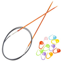 KnitPro Dreamz Druty okragle 24 cale, rozmiar 1 (60 cm, 2,25 mm) z 10 kolorowymi znacznikami sciegσw