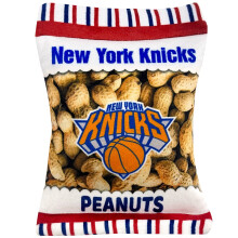 Pets First NBA New York Knicks Crinkle FINE Plush Dog & CAT Squeak Toy - Cutest Stadium Peanuts Snack Plush Toy for Dogs & Cats with Inner Squeak