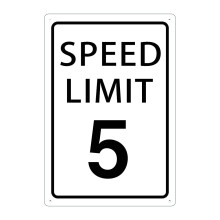 Speed Limit 5 Mph Outdoor Metal Sign Slow Warning Traffic Road Street 12x16inches