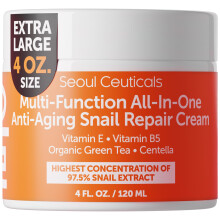 SeoulCeuticals Groe 4-Unzen-Feuchtigkeitscreme mit 97,5 % Schneckenschleim, koreanische Hautpflege K Beauty Skincare Day & Night Schneckenreparatu