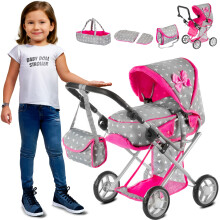 Kinderplay Baby Doll Pram - Adjustable Handle (14.37-25.20 inches) | Reborn Strollers Model KP0200S