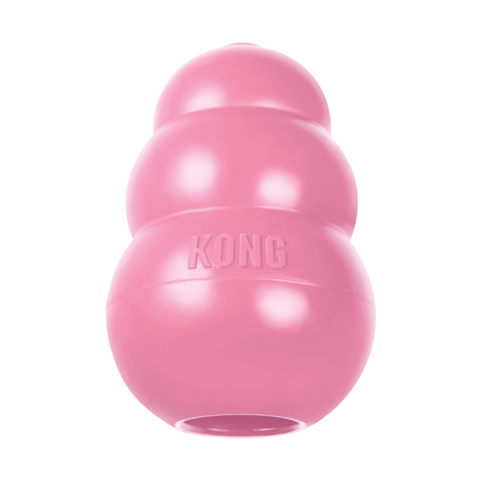 Kong - Puppy Toy Natural Teething Rubber - Fun To Chew Chase And Fetch - For Medium Puppies - Pink
