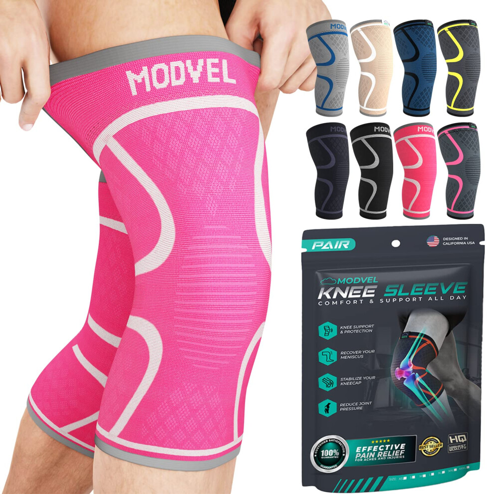 Modvel 2Er-Pack Kniebandagen Fr Damen Und Herren Kompressionsmanschette Fr Das Training Der Knie Zur Linderung Von Knieschmerzen, Gelenkunter-image