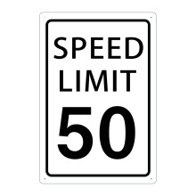 Maximum Speed Limit 50 Mph Road Safety Sign Warning Signs Aluminum Metal Sign 12x16inch