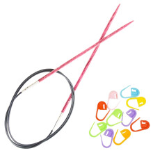 KnitPro Dreamz Druty okragle 32 cale, rozmiar 2 (80 cm, 2,75 mm) z 10 kolorowymi znacznikami sciegσw