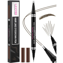 Augenbrauenstift, 2-in-1, wasserdichter Augenbrauenstift mit 2 Spitzen, Microblading-Augenbrauenstift und ultraprziser Brauenstift mit Augenbrauenpi