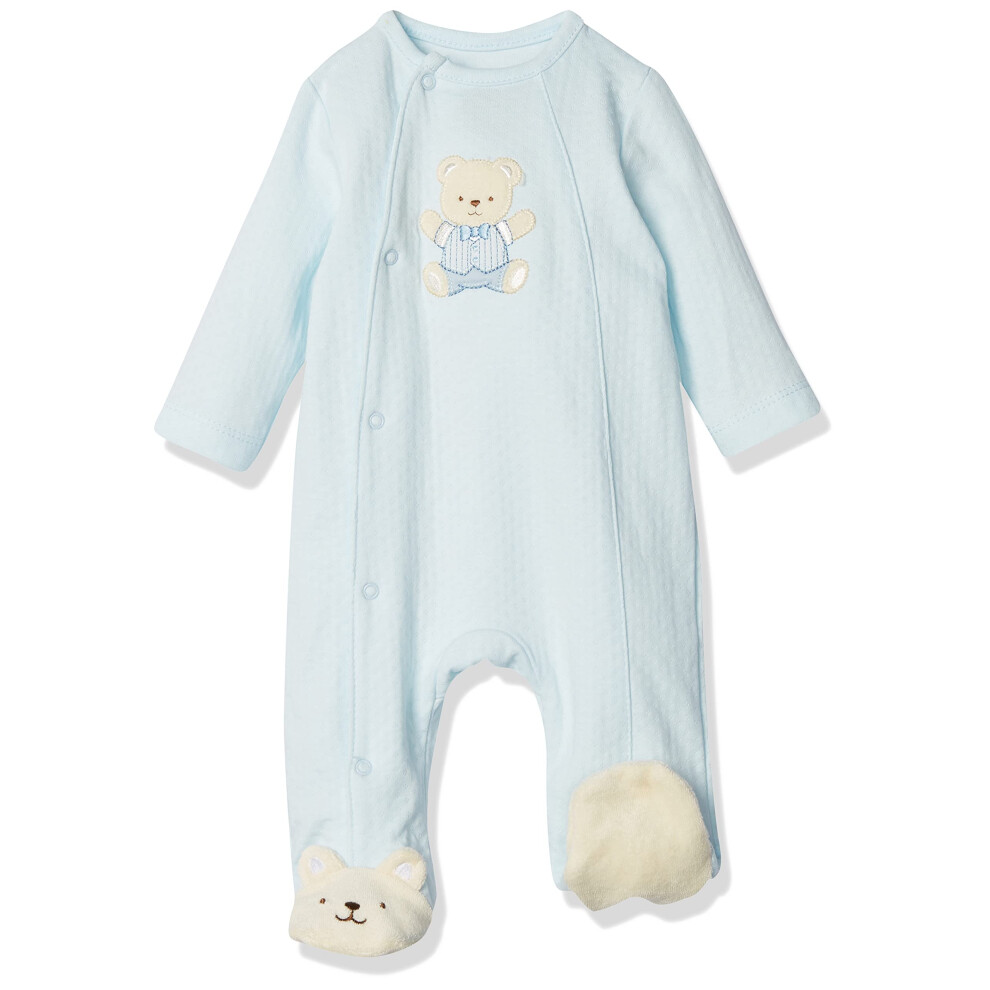 Little Me Baby-Boys Cute Bear Footie Light Blue Newborn