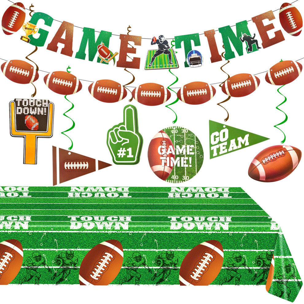 Football Party Decorations Sports Game Time Banner Hanging Swirls Footballs Theme Tablecloth for Sport Birthday Party Football Game Day Partys Supplie-image-OPC-PHFQ27N-NEW
