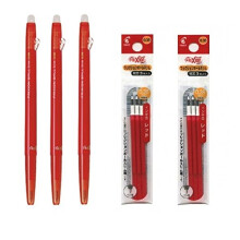 Pilot FriXion Ball Slim 038 Indragbar raderbar gelblckpenna Extra fin punkt 0,38 mm rtt blck 3 pennor & 6 pfyllningar vrdeset
