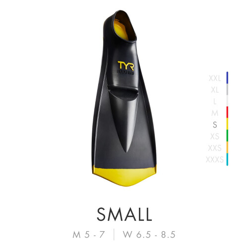 TYR TYR Flex Fins 2.0, Zwart/geel, Klein 1