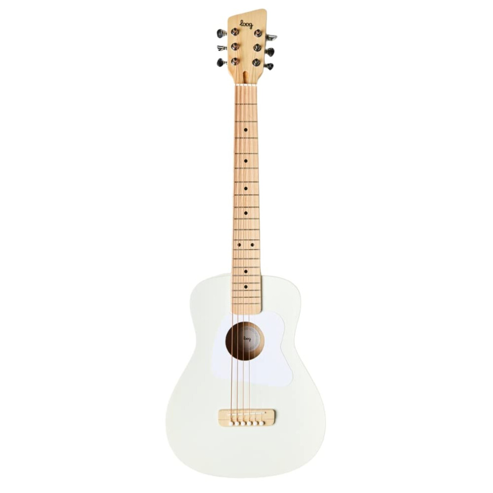Loog Pro VI Acoustic kids real guitar for Beginners Compact size Ages 9+ Learning app and Lessons included White-image-OPC-PHFQ2KZ-NEW