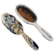 Rock & Ruddle Natural Mixed Boar Bristle Hair Brush for Women and Kids (Large 21 cm) - Perfect for Wet or Dry Hair Detangling Smoothing Blowdrying -