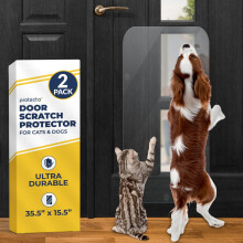 PROTECTO 2-pack 35,5x24 drrskydd frn hundskrapning Katt- och hundskrapskydd fr inomhus- och utomhusbruk Enkel installation p vggar Glasskrm