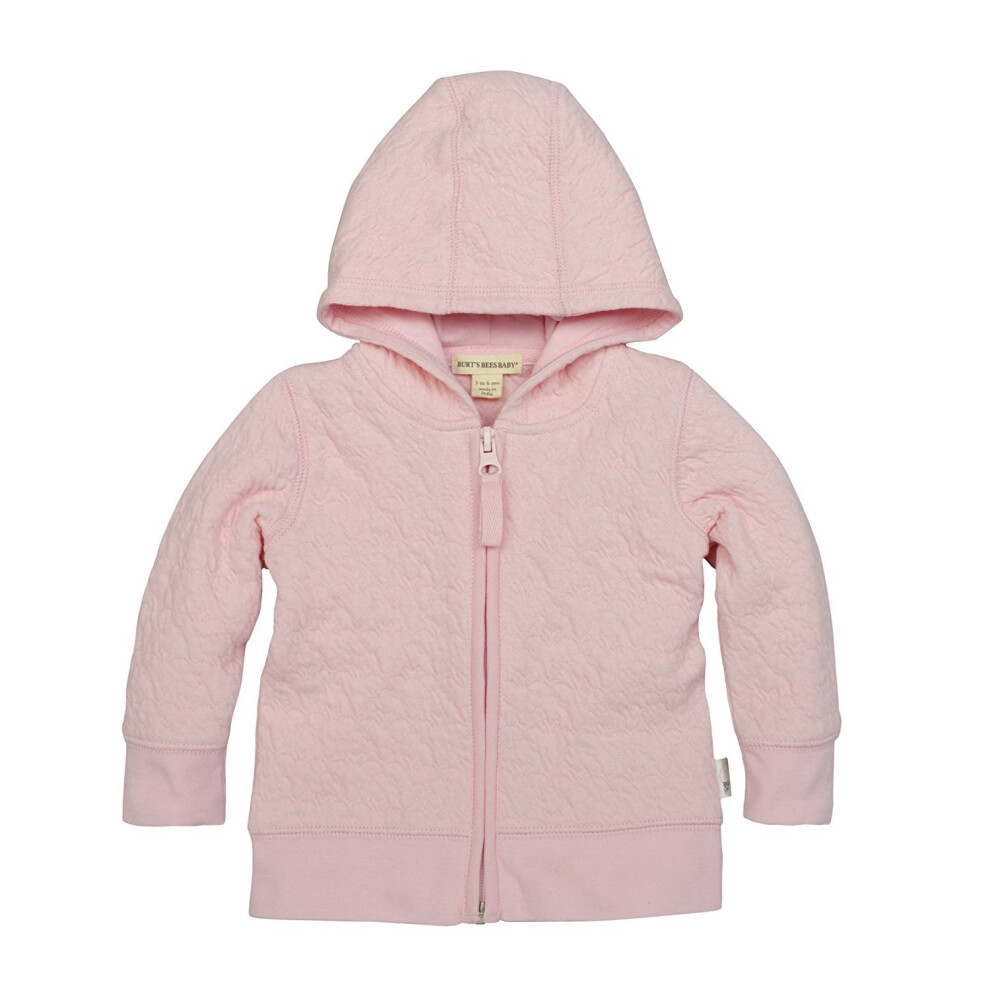 Burt's Bees Baby baby girls Sweatshirts  Lightweight Zip-up Jackets & Coats  Organic Cotton Hooded Sweatshirt  Blossom Quilted  12 Months US