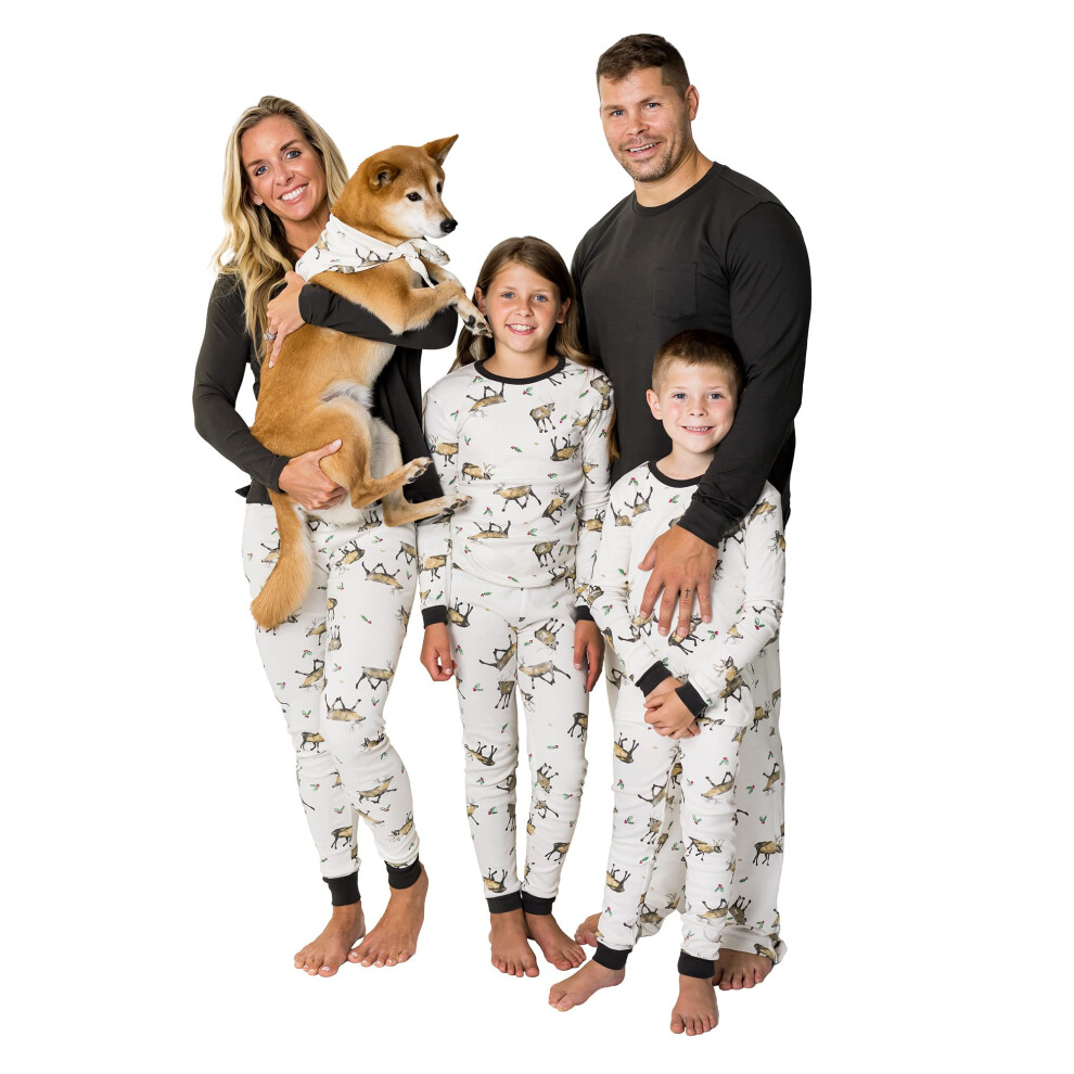 Burt's Bees Baby Unisex Baby 1-Piece Family Jammies Matching Holiday Organic Cotton Pajamas  Northern Reindeer  Newborn