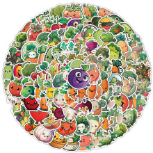 Vinyl Cartoon Fruit and Vegetable Stickers - 100Pcs Waterproof Funny Stickers for Water Bottle Skateboard Scrapbooking Laptop Cars Bicycle