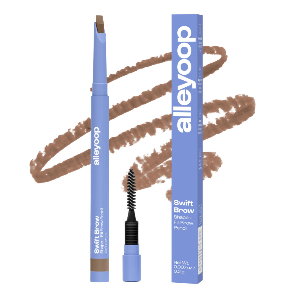 Alleyoop Swift Eyebrow All-In-1 Brow Definer With Built-In Sharpener & Spoolie Brush Water & Smudge Resistant And Eyebrow Pencil For Women Natural M