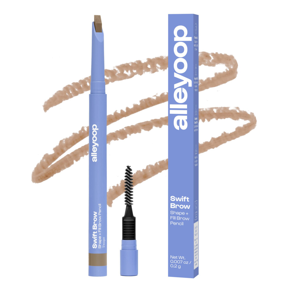 Alleyoop Swift Eyebrow All-In-1 Brow Definer With Built-In Sharpener & Spoolie Brush Water & Smudge Resistant And Eyebrow Pencil For Women Natural M