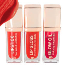 Phoenix Beauty Lip Trio: Liquid Matte Lipstick Vibrant Lip Gloss Hydrating Lip Oil; Lipstick - Long Stay No-Smudge & Waterproof; Jojoba Oil +