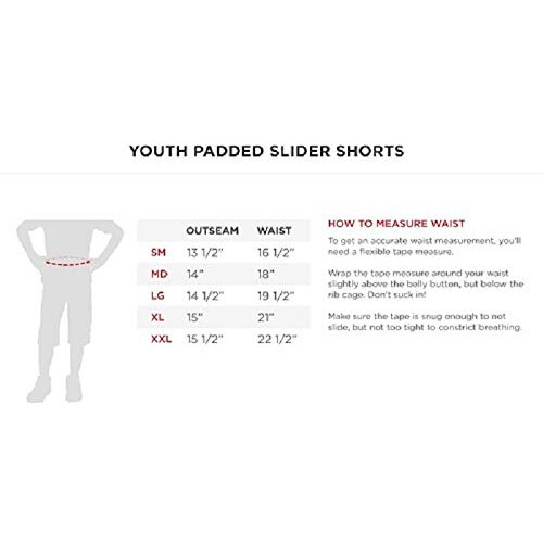 Marucci Youth Elite Padded Slider Shorts mit Cup, Gr      e M, Wei 1