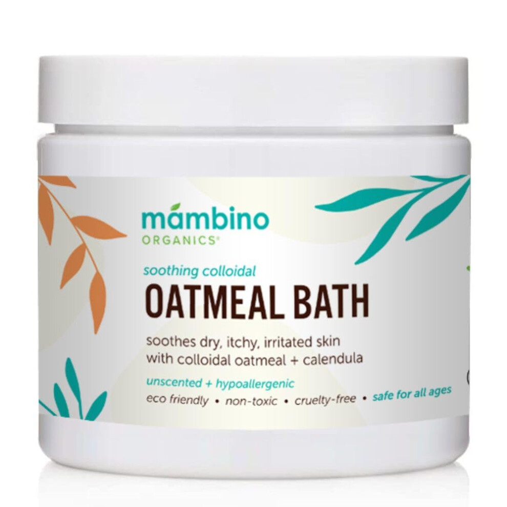 Mambino Organics Organic Colloidal Oatmeal Bath Soak - 6 Oz. Of Oatmeal Powder For Dry Irritated Itchy Skin Relief - Cruelty-Free & Vegan Bath Products For Adults Ba