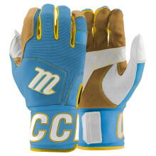 Marucci Blacksmith Volledige WRAP Volwassen Slaghandschoen V2, Columbia Blauw/Geel, Volwassen Groot