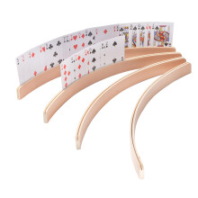 Games GSE e set di esperti sportivi di 4 portate da gioco portano in legno rack di carte da gioco curvo vassoio per le carte per bridge e piede rummy