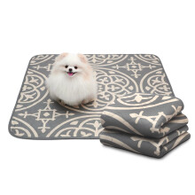 Paw Inspired Designer Print Dog Pads (2 Pack) | Premium Washable Pee Pads | Reusable Puppy Pads for Potty Training Whelping Waterproof Mat | Le
