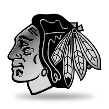 Rico Industries NHL Chicago Blackhawks Chrome voltooid Auto Emblem 3D Sticker Silver